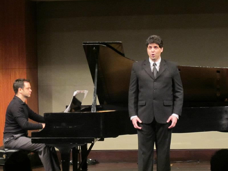 At William and Irene Miller Recital Hall, Manhattan School of Music with Brazilian tenor Adriano Pinheiro.